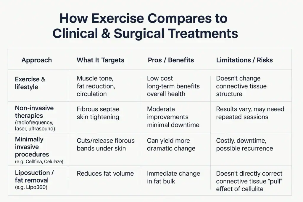 Sculpting Your Bum: Can Toning Exercises Really Reduce Cellulite? 2 How exercise compares to treatments from Lipo 360 Ruislip