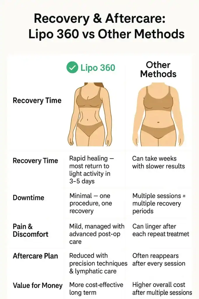 Recovery and Aftercare for Fat-Dissolving Surgery 2 Table to show fat dissolving injection aftercare Ruislip